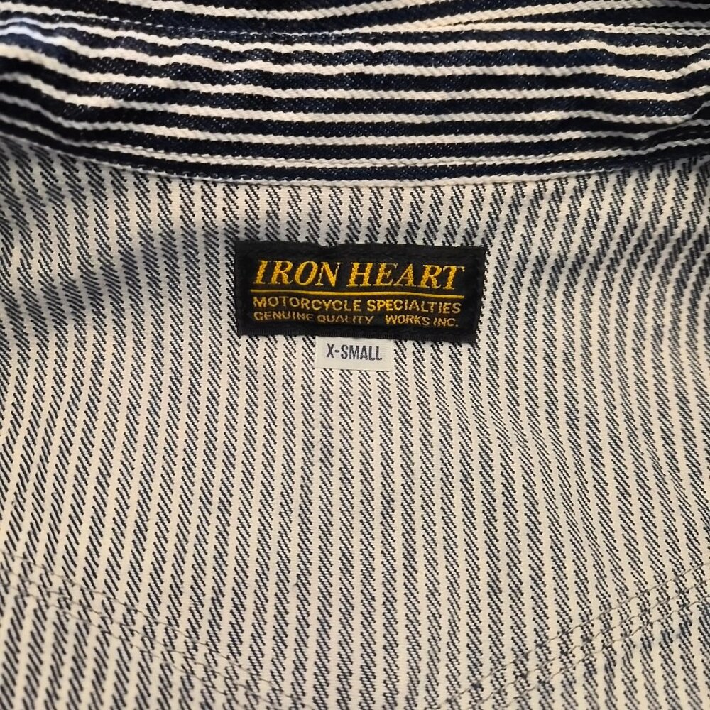 Iron Heart Mens Hickory Stripe Western Shirt Size XS IHSH-421 12 OZ JU - Picture 6 of 12